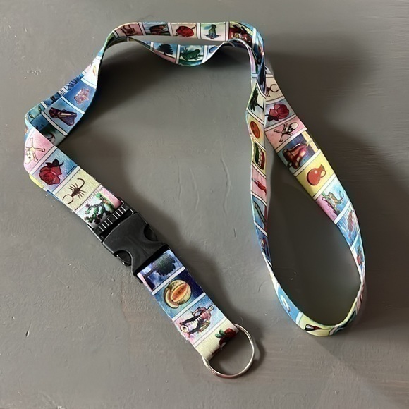Loteria key holder Lanyard with removable/optional ID Holder-#B3 - Picture 1 of 7